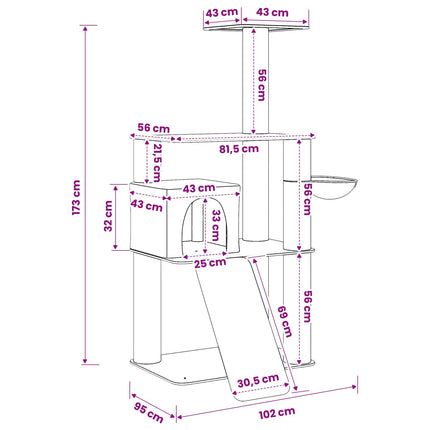 Kattenboom Met Sisal Krabpalen 173 Cm