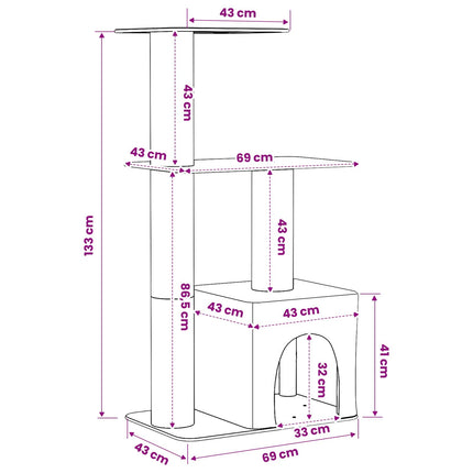 Kattenboom Met Sisal Krabpalen 133 Cm
