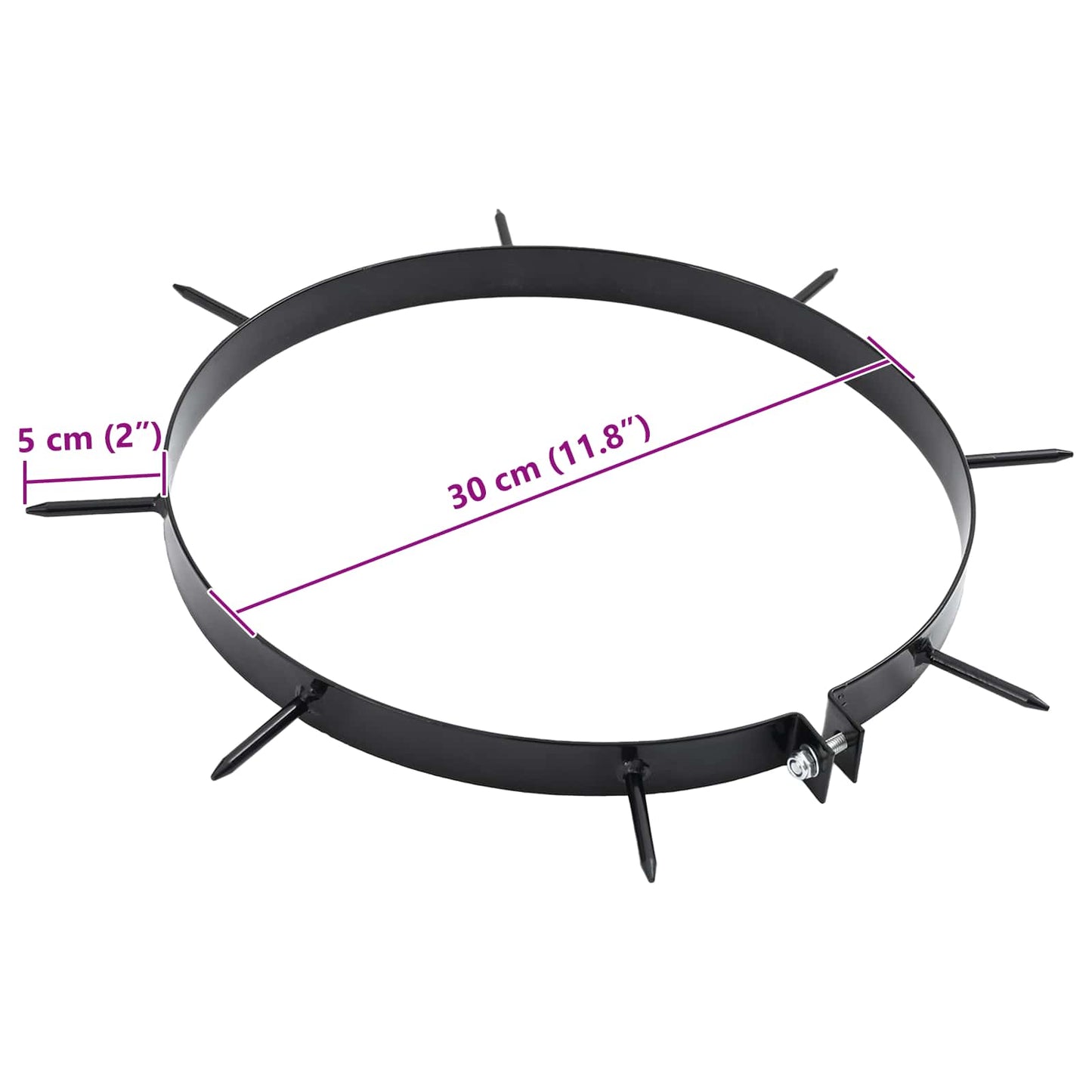 Grasbeluchter Klem Met Spikes 5 Pcs Zwart Ø 300 Mm Ijzer