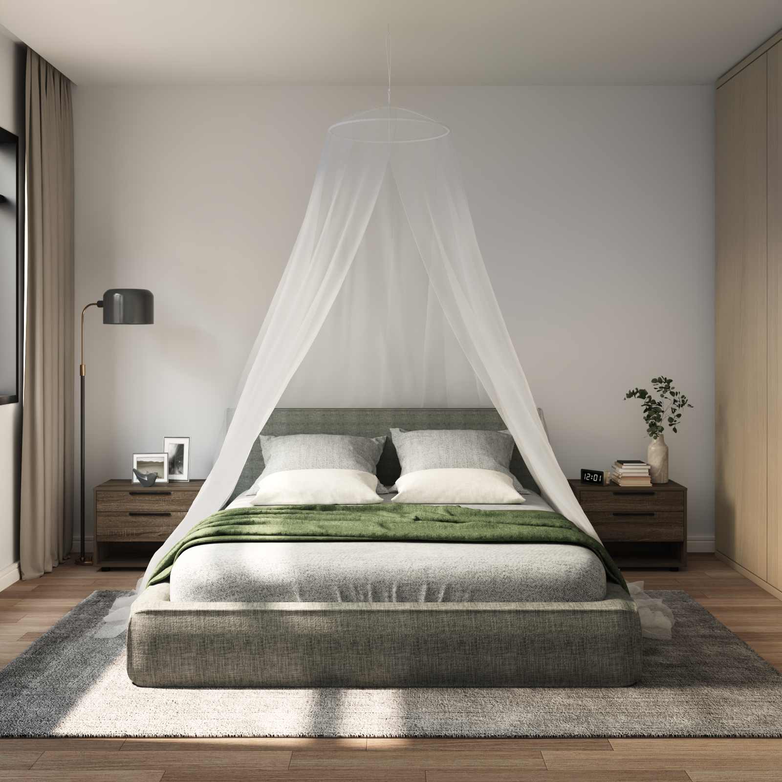 Klamboe Voor Bed 3 Pcs 156 Gaas Ø56 X 220 Cm Polyester