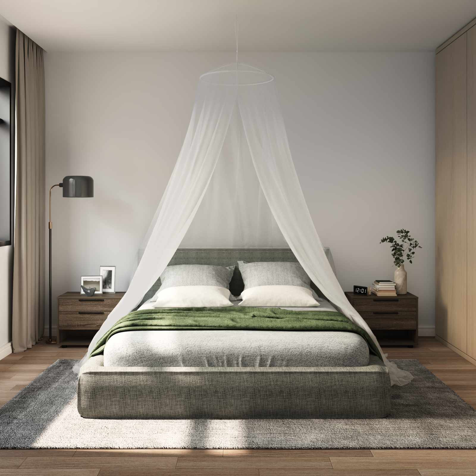 Klamboe Voor Bed 3 Pcs 156 Gaas Ø56 X 220 Cm Polyester