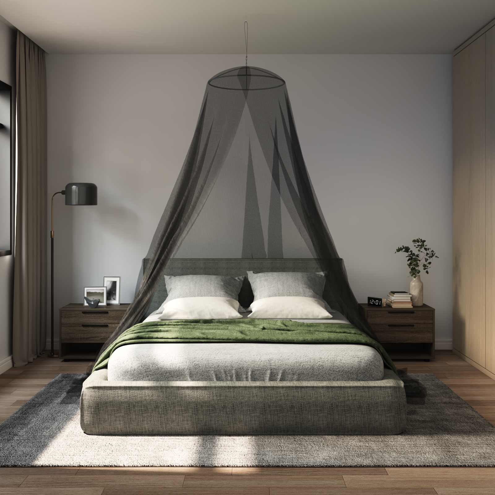 Klamboe Voor Bed 3 Pcs 156 Gaas Ø56 X 220 Cm Polyester