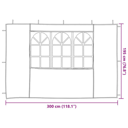 Party Tent Zijwand 2 Pcs Pe En Staal