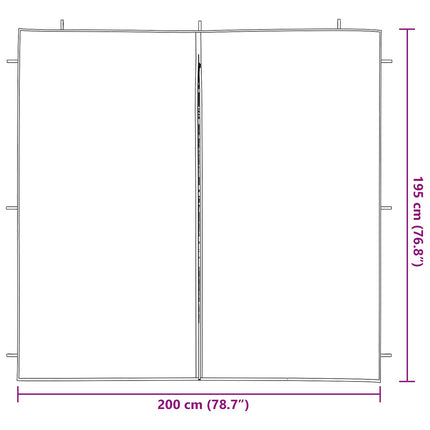 Party Tent Zijwand 2 Pcs Pe En Staal