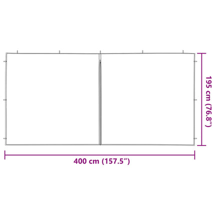 Party Tent Zijwand 2 Pcs Pe En Staal