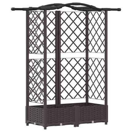 Verhoogd Bed Met Trellis En Dak 124 X 40 X 123 Cm Pp Bruin