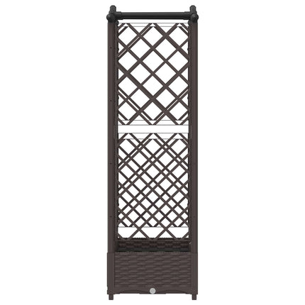 Verhoogd Bed Met Trellis En Dak 124 X 40 X 123 Cm Pp Bruin