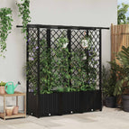 162,5 x 40 x 138 cm / met een plat dak (2 zijkanten trellis)