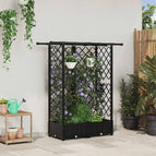 124 x 40 x 123 cm / met een plat dak (3 zijkanten trellis)