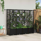 202 x 40 x 138 cm / met een plat dak (3 zijkanten trellis)