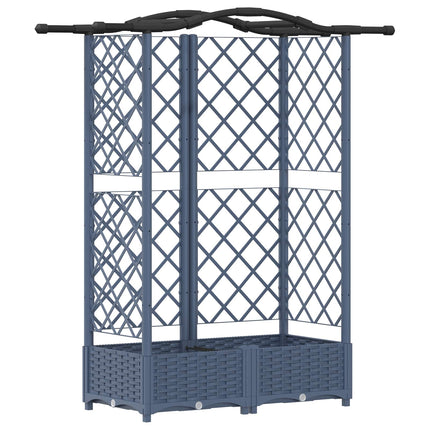 Verhoogd Bed Met Trellis En Dak 124 X 40 X 123 Cm Pp Grijs