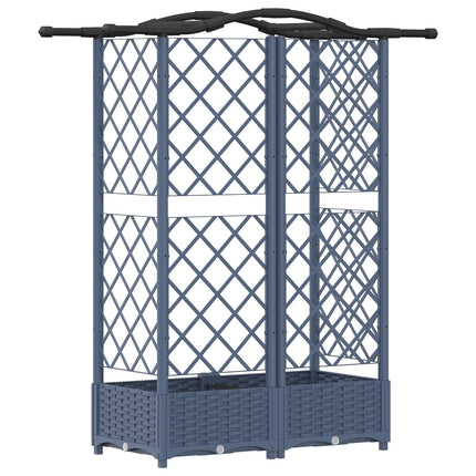 Verhoogd Bed Met Trellis En Dak 124 X 40 X 123 Cm Pp Grijs