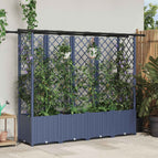 203 x 40 x 138 cm / met een plat dak (2 zijkanten trellis)