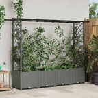 203 x 40 x 138 cm / met een plat dak (2 zijkanten trellis)