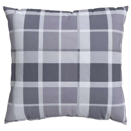 Buiten Kussen Geruit 4 Pcs Grijs Ruit Stof