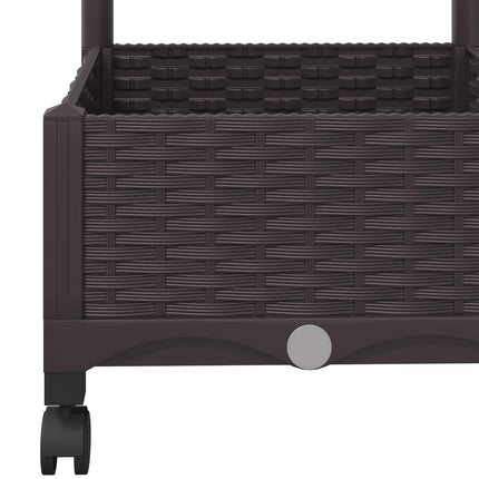 Tuinplantbak Met Schutting En Wielen 40 X 40 X 131,5 Cm