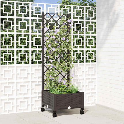 Tuinplantbak Met Schutting En Wielen 40 X 40 X 131,5 Cm
