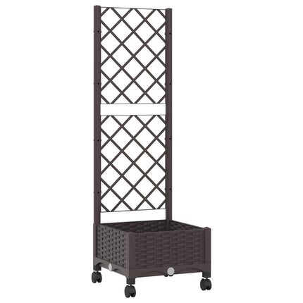 Tuinplantbak Met Schutting En Wielen 40 X 40 X 131,5 Cm