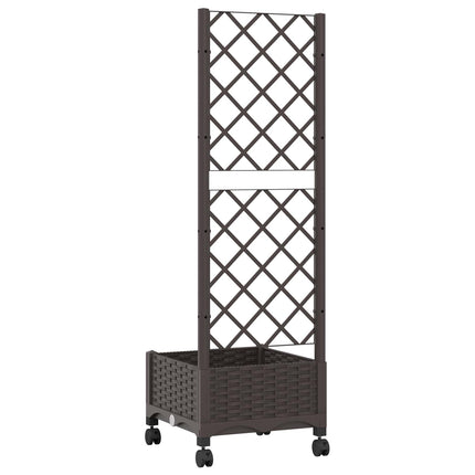 Tuinplantbak Met Schutting En Wielen 40 X 40 X 131,5 Cm