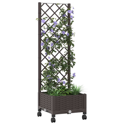 Tuinplantbak Met Schutting En Wielen 40 X 40 X 131,5 Cm