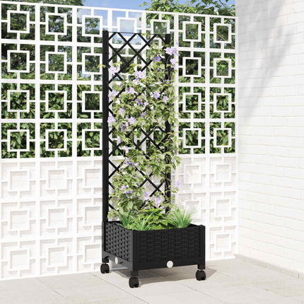 Tuinplantbak Met Schutting En Wielen 40 X 40 X 131,5 Cm