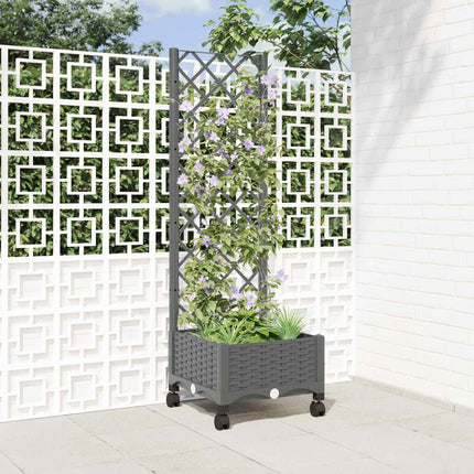 Tuinplantbak Met Schutting En Wielen 40 X 40 X 131,5 Cm