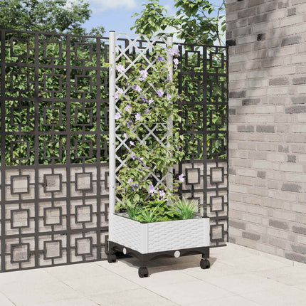 Tuinplantbak Met Schutting En Wielen 40 X 40 X 131,5 Cm