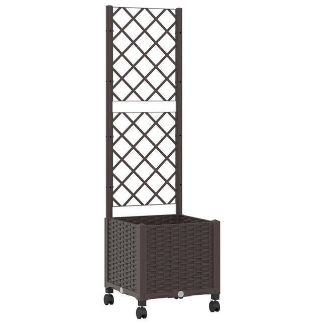 Tuinplantbak Met Schutting En Wielen 40 X 40 X 146 Cm Pp