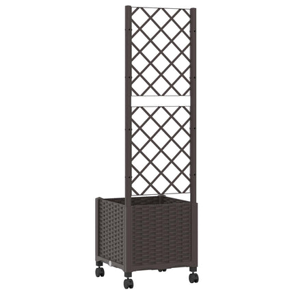 Tuinplantbak Met Schutting En Wielen 40 X 40 X 146 Cm Pp