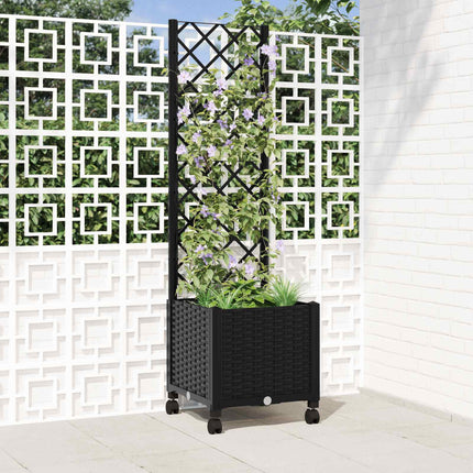 Tuinplantbak Met Schutting En Wielen 40 X 40 X 131,5 Cm