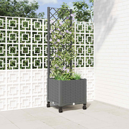 Tuinplantbak Met Schutting En Wielen 40 X 40 X 131,5 Cm