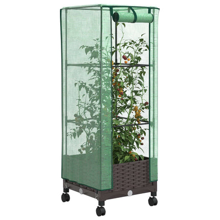Tuinplantenbak Met Kasbedekking En Wielen Pp