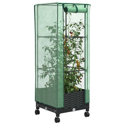 Tuinplantenbak Met Kasbedekking En Wielen Pp
