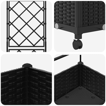 Tuinplantbak Met Schutting En Wielen 40 X 40 X 131,5 Cm