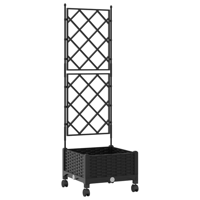 Tuinplantbak Met Schutting En Wielen 40 X 40 X 131,5 Cm