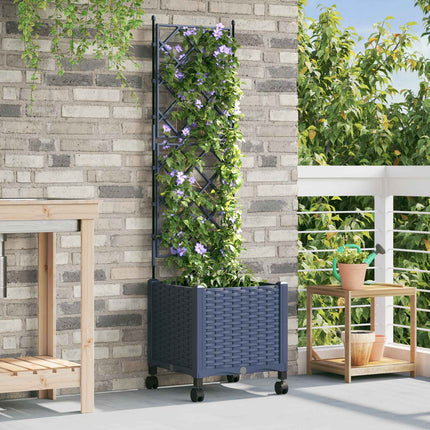 Tuinplantbak Met Schutting En Wielen 40 X 40 X 131,5 Cm