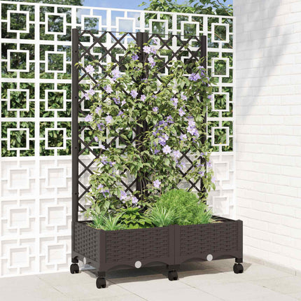 Tuinplantbak Met Schutting En Wielen 40 X 40 X 131,5 Cm