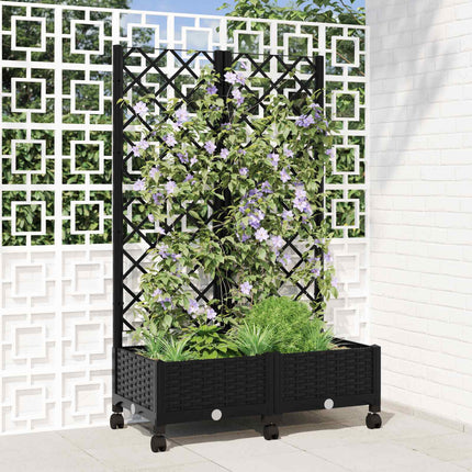 Tuinplantbak Met Schutting En Wielen 40 X 40 X 131,5 Cm