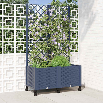 Tuinplantbak Met Schutting En Wielen 40 X 40 X 131,5 Cm