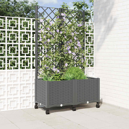 Tuinplantbak Met Schutting En Wielen 40 X 40 X 131,5 Cm