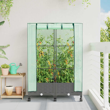 Tuinplantenbak Met Kasbedekking En Wielen Pp