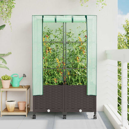 Tuinplantenbak Met Kasbedekking En Wielen Pp