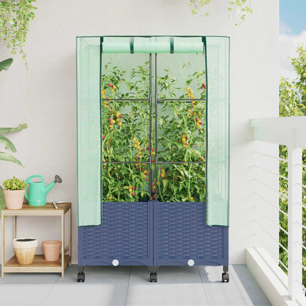 Tuinplantenbak Met Kasbedekking En Wielen Pp