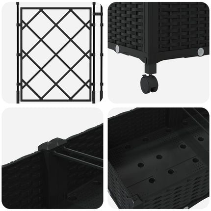 Tuinplantbak Met Schutting En Wielen 2 St Pp