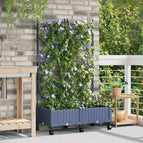 80 x 40 x 125,5 cm / Grijs / met wielen