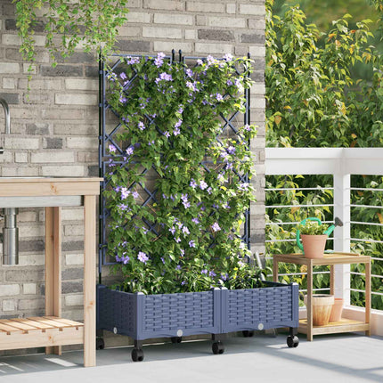 Tuinplantbak Met Schutting En Wielen 40 X 40 X 131,5 Cm