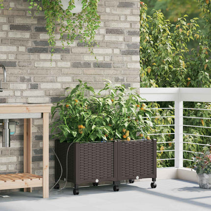 Tuin Pot Met Irrigatie En Wielen 40 X 40 X 132 Cm Pp