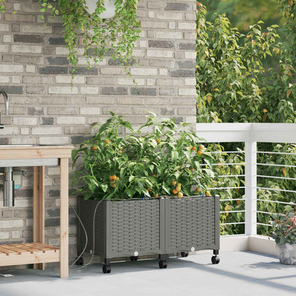 Tuin Pot Met Irrigatie En Wielen 40 X 40 X 132 Cm Pp