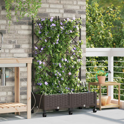 Tuin Pot Met Irrigatie En Wielen 40 X 40 X 132 Cm Pp