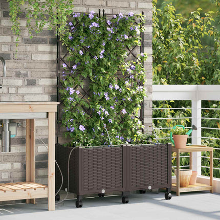 Tuin Pot Met Irrigatie En Wielen 40 X 40 X 132 Cm Pp
